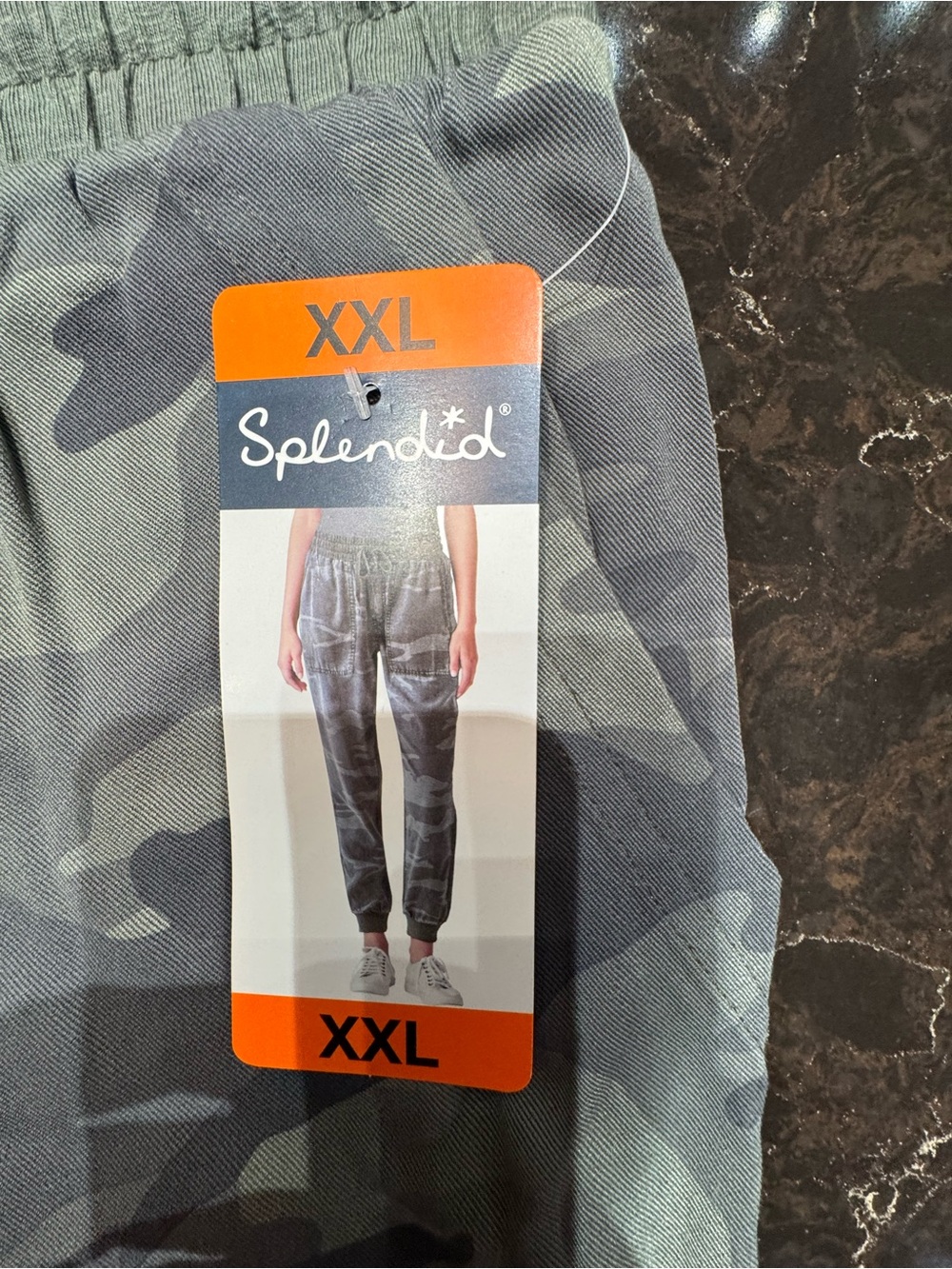 Splendid Camo Jogger Pants in Gray and Olive Green